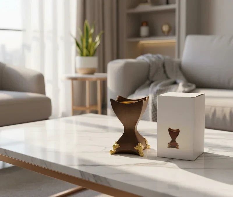 Decorative Incense Burner with Gold Accents